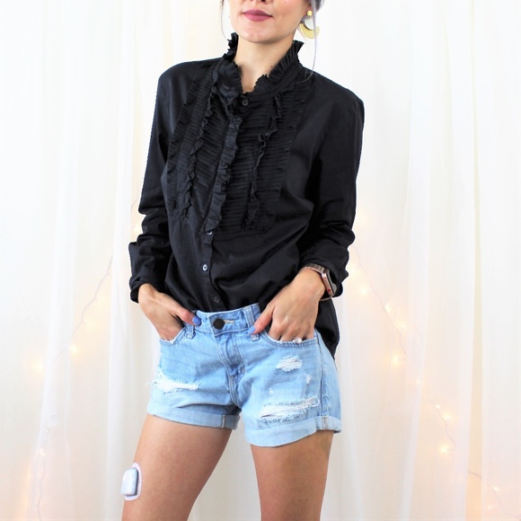 J. Crew Tops - J.Crew Chevron Pleat Solid Shirt in Charcoal Gray
